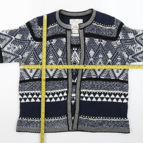 Falmer Heritage Women's Blue Geometric Knit Cardigan Size 12