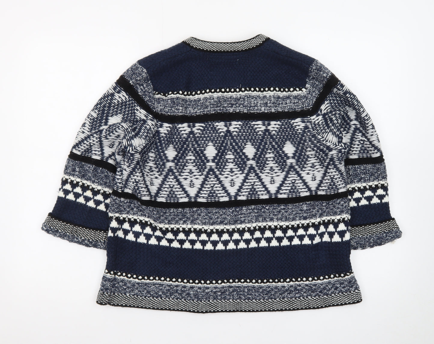 Falmer Heritage Women's Blue Geometric Knit Cardigan Size 12