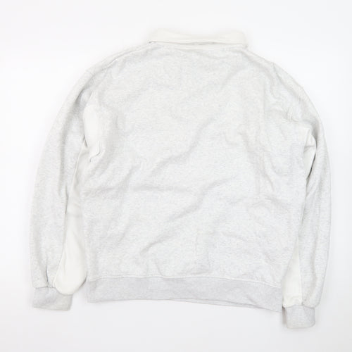 Bo&Tee Mens Grey Collared 1/4 Zip Athletic Sweatshirt L