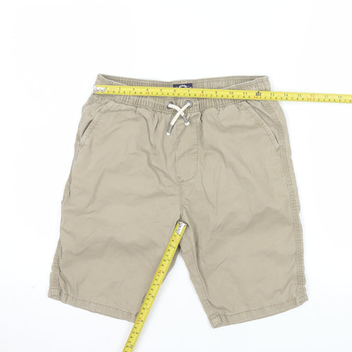Next Boys Beige 12 Years Chino Shorts with Elastic Waist and Drawstring