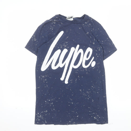 Hype Men's Blue XS Graphic Print Crew Neck Cotton T-Shirt