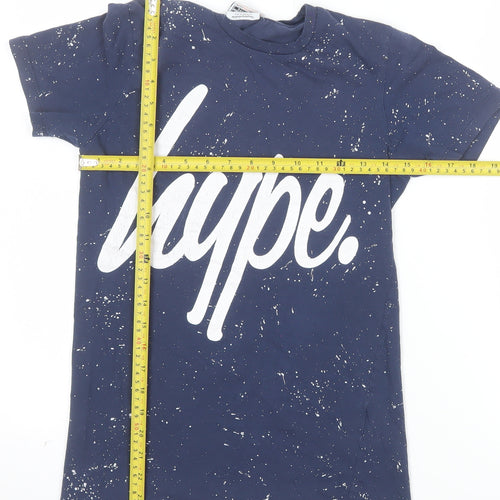 Hype Men's Blue XS Graphic Print Crew Neck Cotton T-Shirt