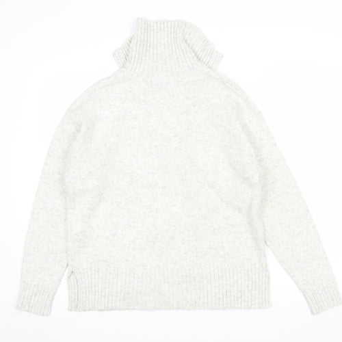 New Look Women's Ivory 1/2 Zip High Neck Knit Jumper Size S
