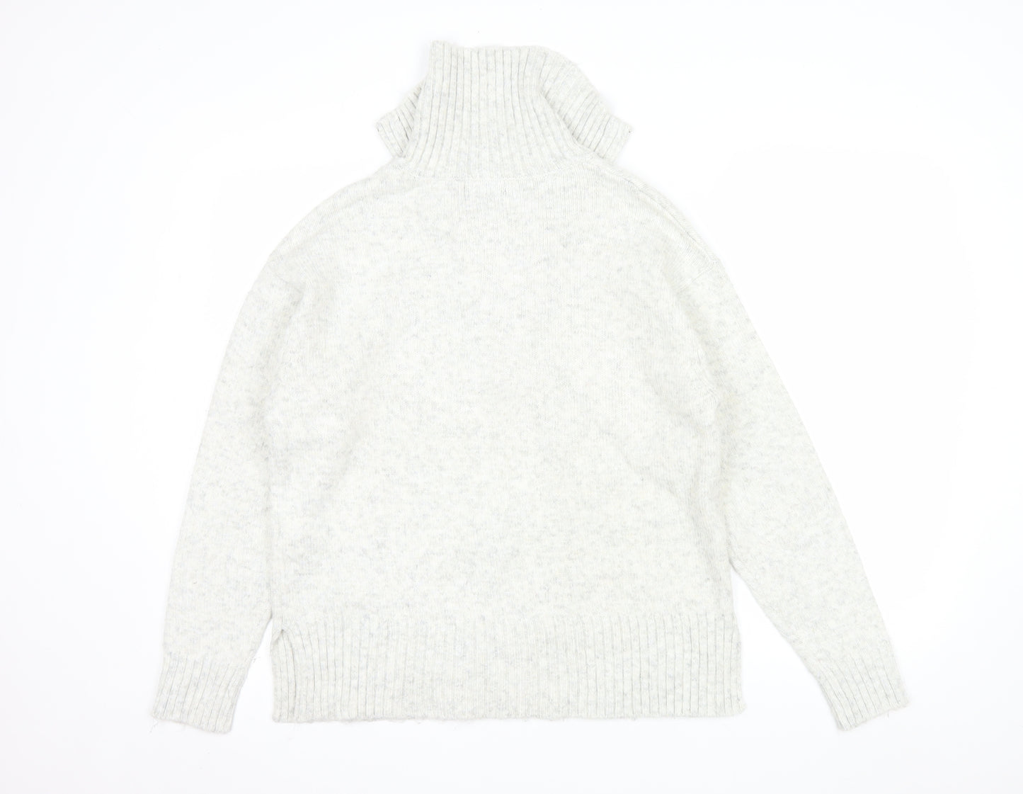New Look Women's Ivory 1/2 Zip High Neck Knit Jumper Size S