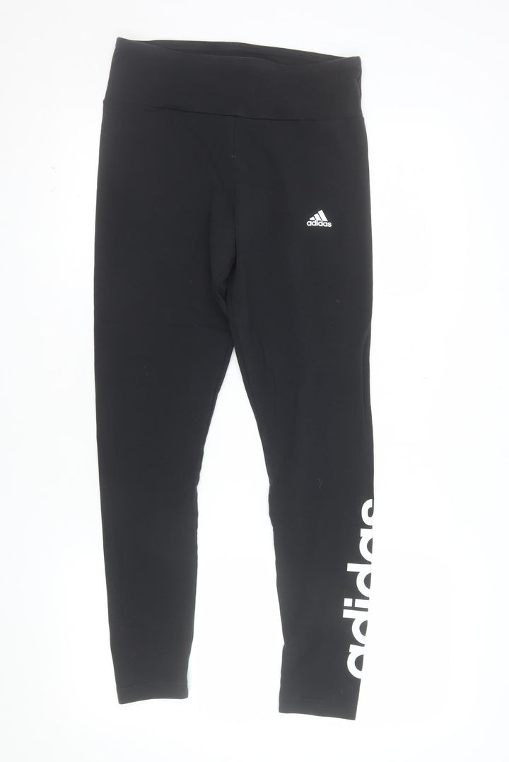 Adidas Womens Black Slim Fit Cotton Leggings Size M 12-14