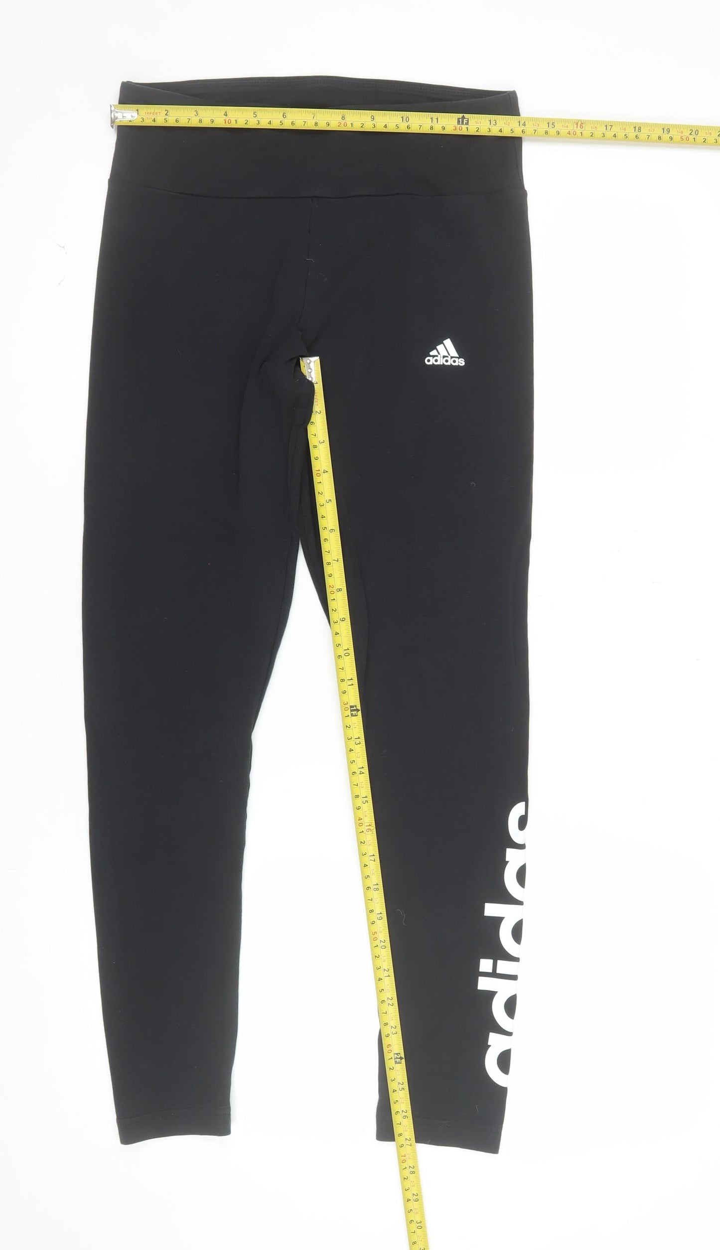 Adidas Womens Black Slim Fit Cotton Leggings Size M 12-14