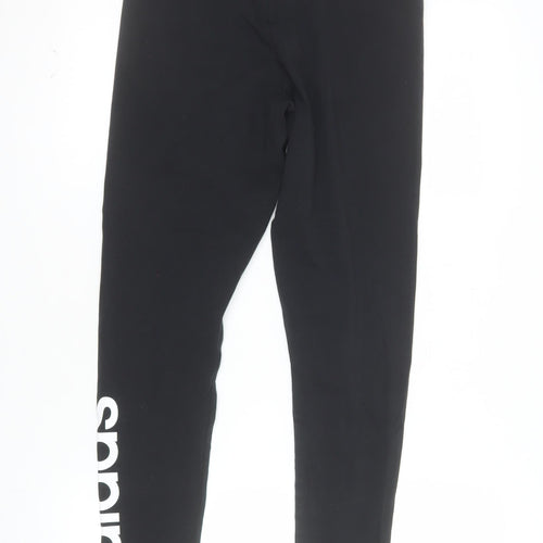Adidas Womens Black Slim Fit Cotton Leggings Size M 12-14