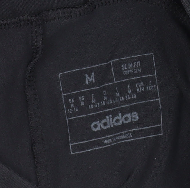 Adidas Womens Black Slim Fit Cotton Leggings Size M 12-14