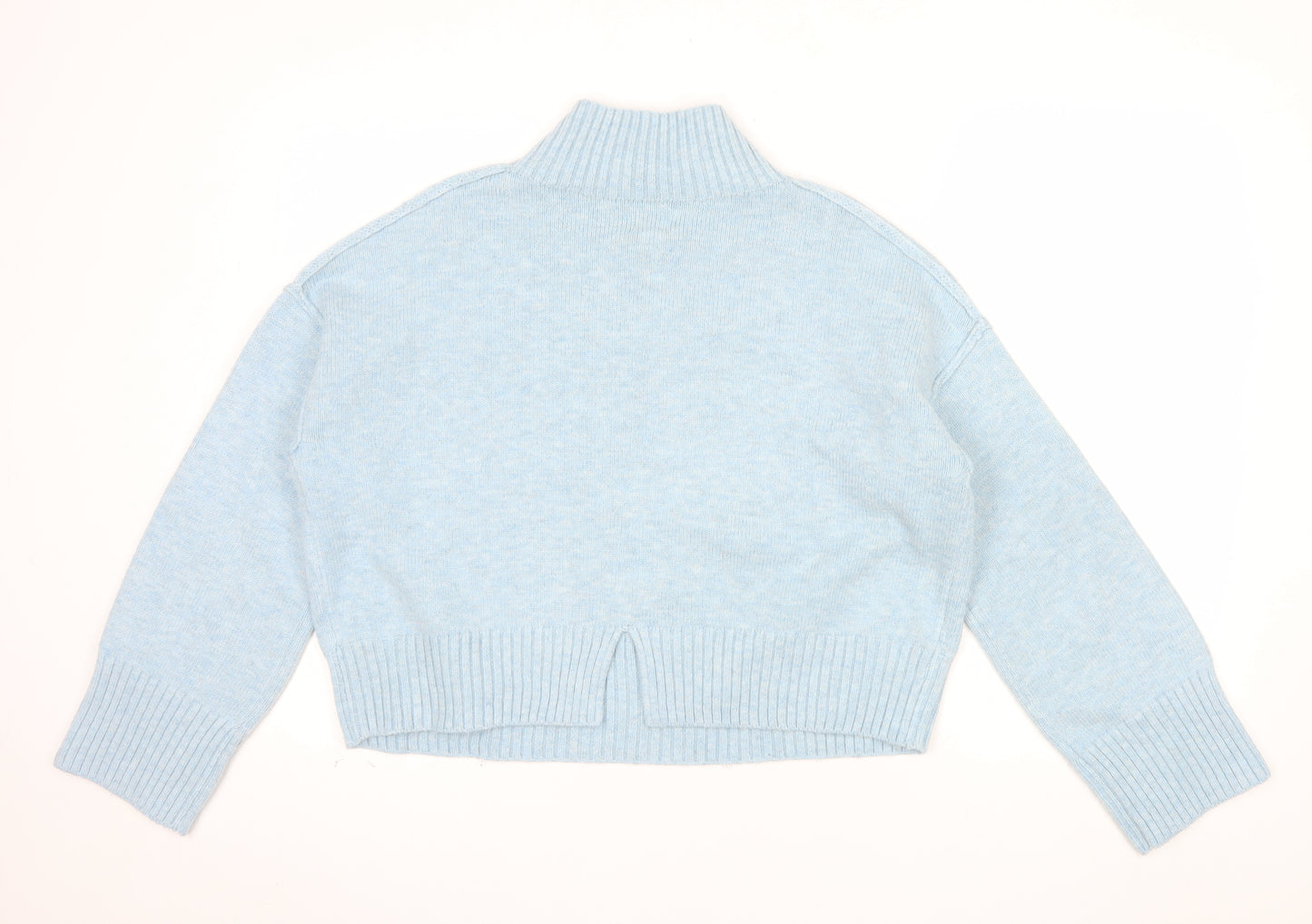 River Island Women’s Blue Mock Neck Knit Pullover Jumper Size M