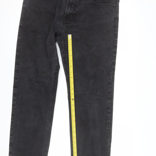 Next Mens Black Slim Fit 36L Jeans Straight Denim