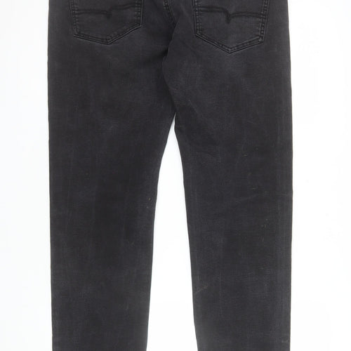 Next Mens Black Slim Fit 36L Jeans Straight Denim