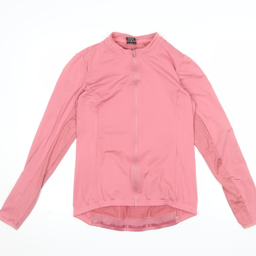 Crane Women Pink Full Zip Cycling Jersey Top Size 10