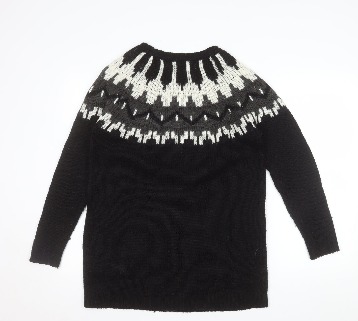 ONLY Women’s Black Geometric Knit Pullover Jumper Size S