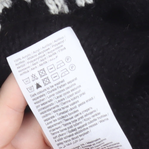 ONLY Women’s Black Geometric Knit Pullover Jumper Size S