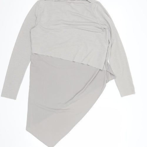 Zara Women Beige Asymmetrical Long Sleeve Blouse Size L