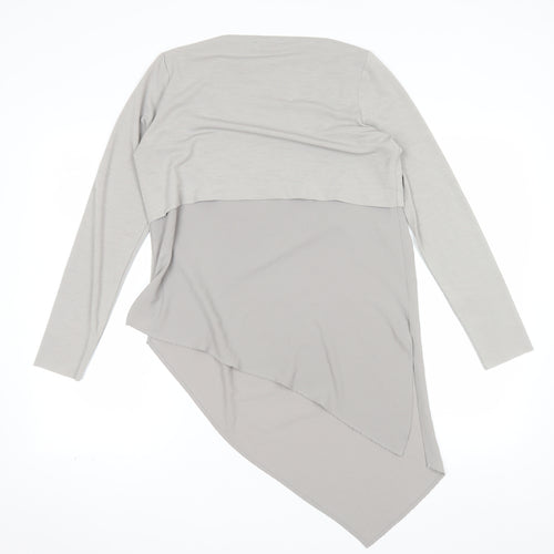 Zara Women Beige Asymmetrical Long Sleeve Blouse Size L