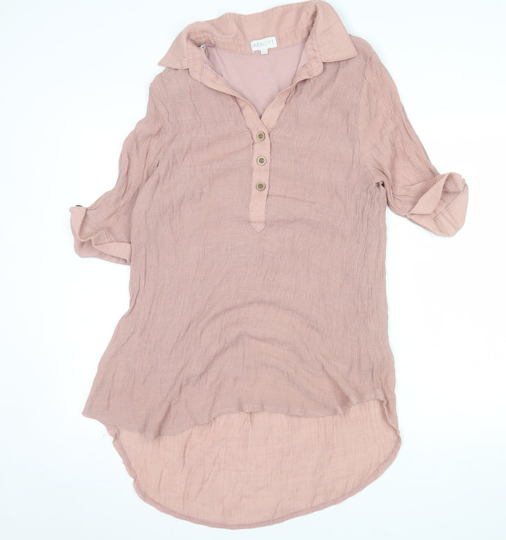 Apricot Women’s Pink Collared Tunic Blouse Size 14