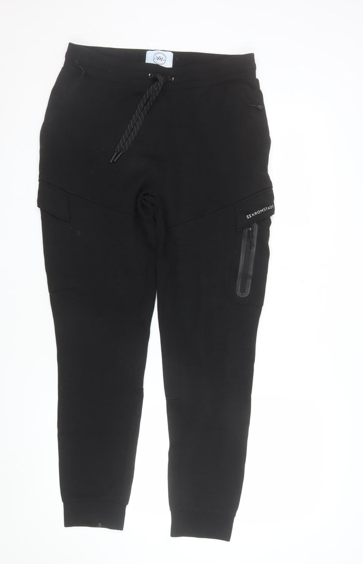 Kronstadt Men's Black Jogger Trousers M Slim Fit Stretch Activewear