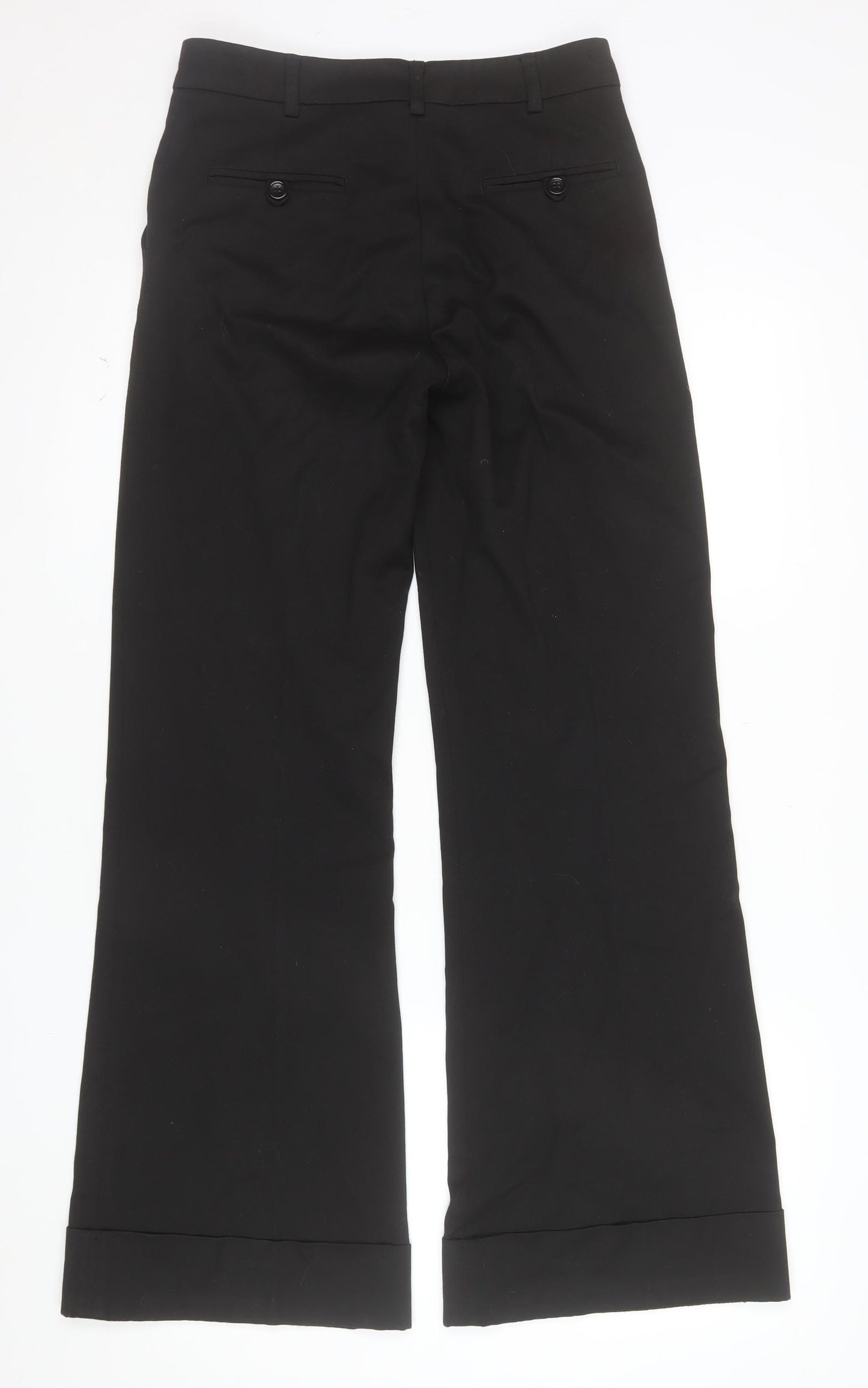 H&M Women's Black Wide-Leg Dress Pants Size 8 Stretch Work Trousers