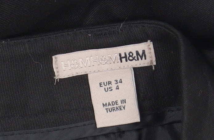 H&M Women's Black Wide-Leg Dress Pants Size 8 Stretch Work Trousers