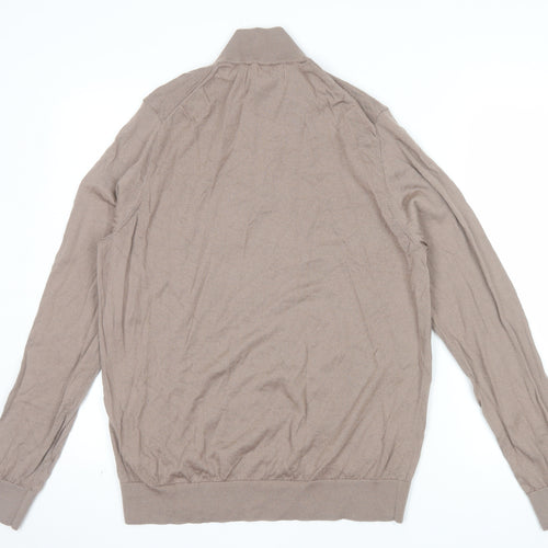 Marks and Spencer Men’s Beige Merino Wool 1/2 Zip Jumper L