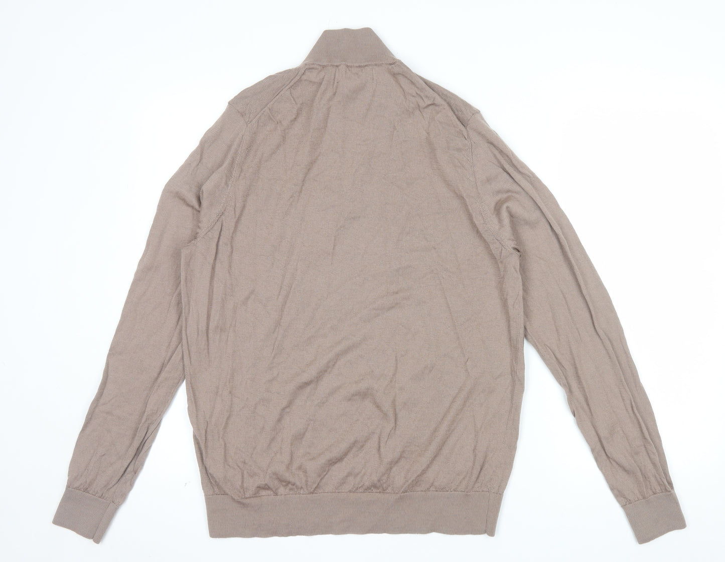 Marks and Spencer Men’s Beige Merino Wool 1/2 Zip Jumper L