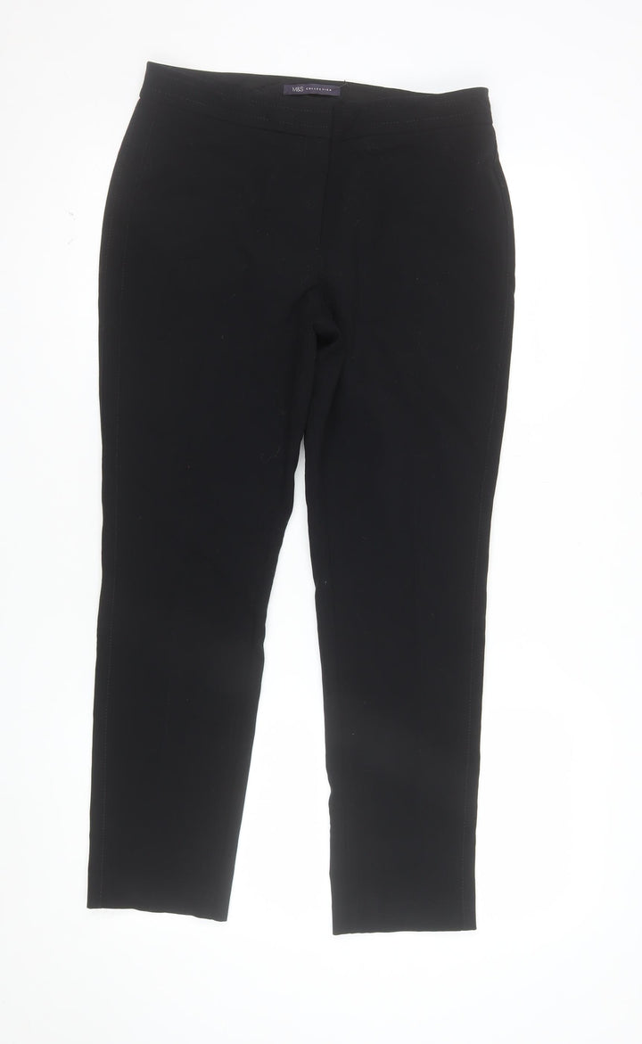 Marks and Spencer Women’s Black Size 10 Slim Fit Stretch Trousers