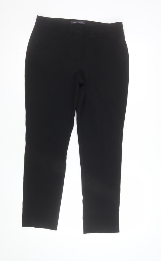 Marks and Spencer Women’s Black Size 10 Slim Fit Stretch Trousers