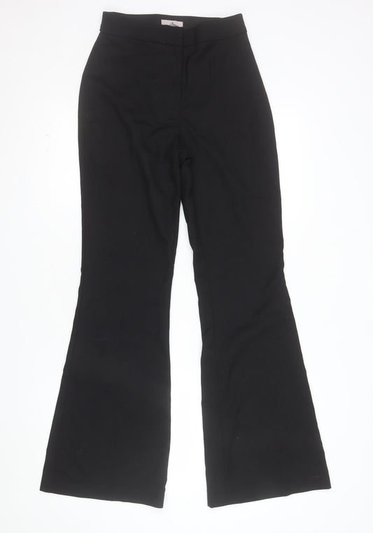 H&M Womens Black Flared Dress Pants Size 8 Slim Fit