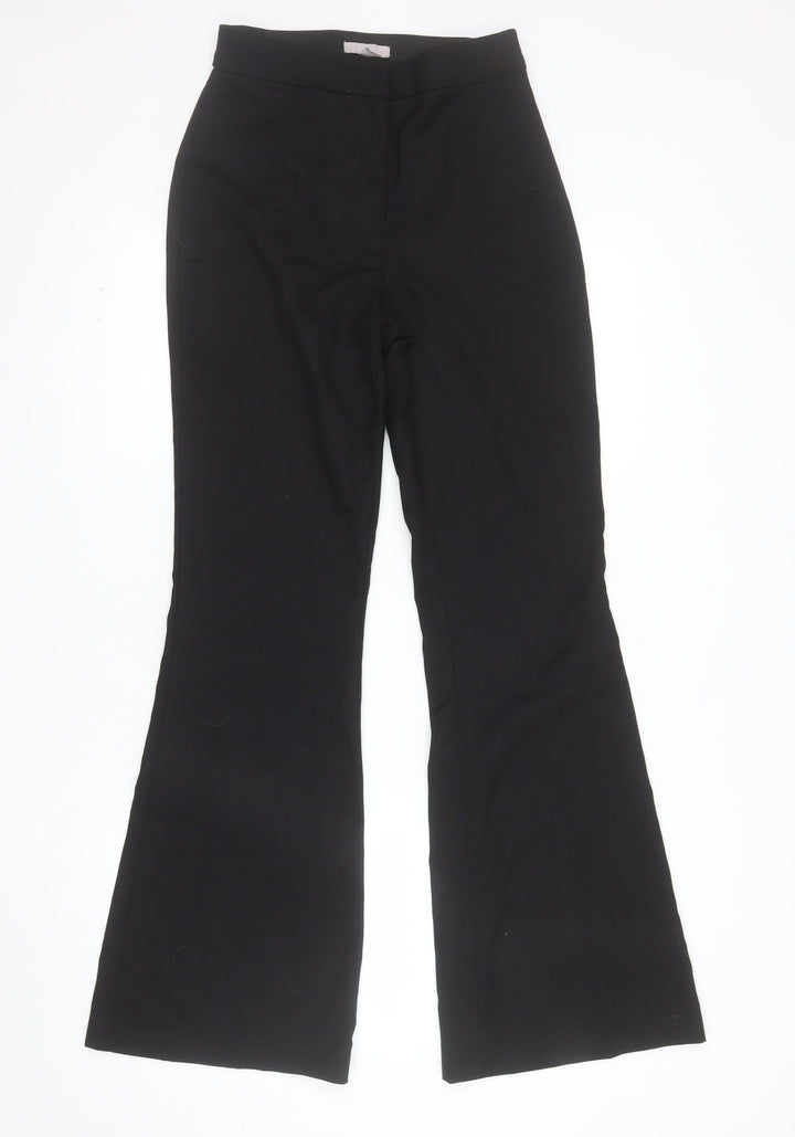 H&M Womens Black Flared Dress Pants Size 8 Slim Fit