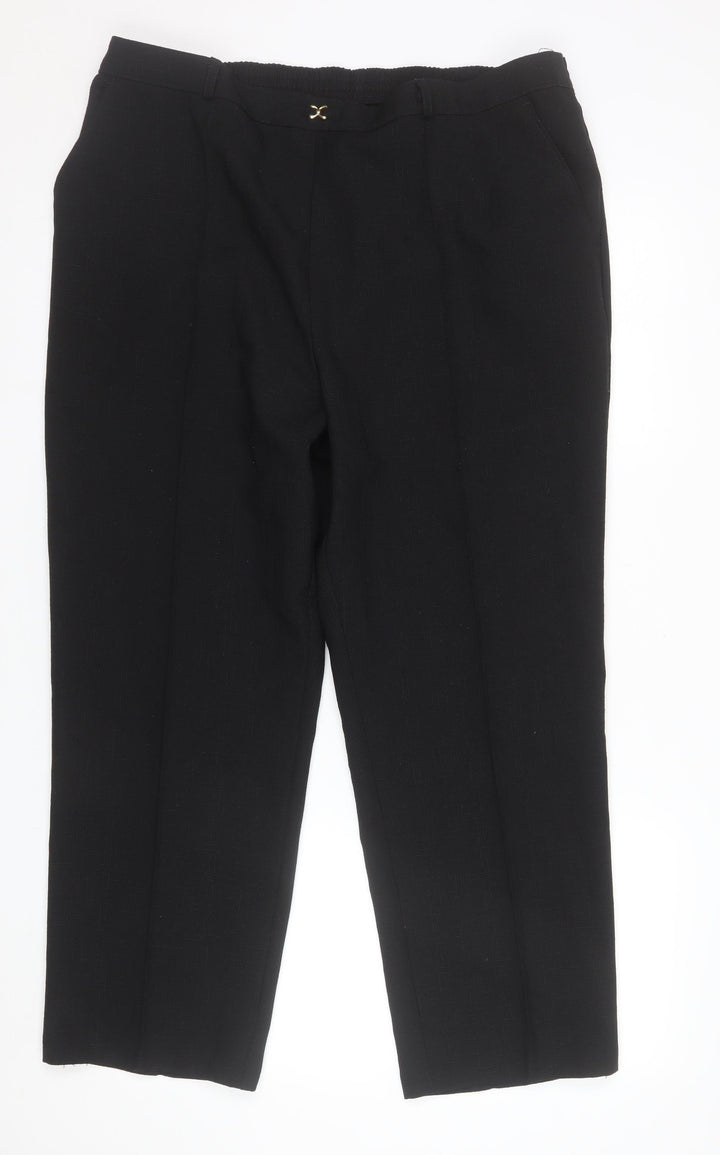 Marks and Spencer Women Black Size 18 Short Straight Leg Trousers