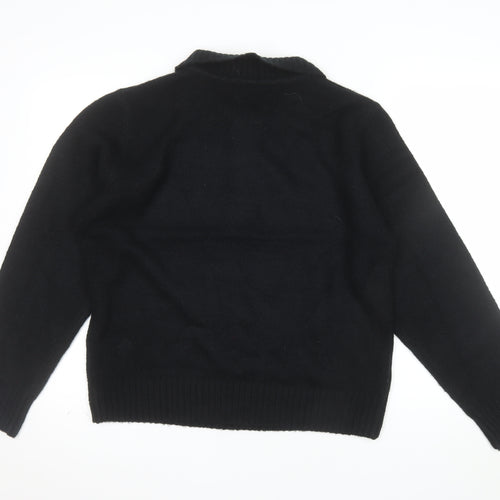 Threadbare Women’s Black Collared Henley Jumper Size 16