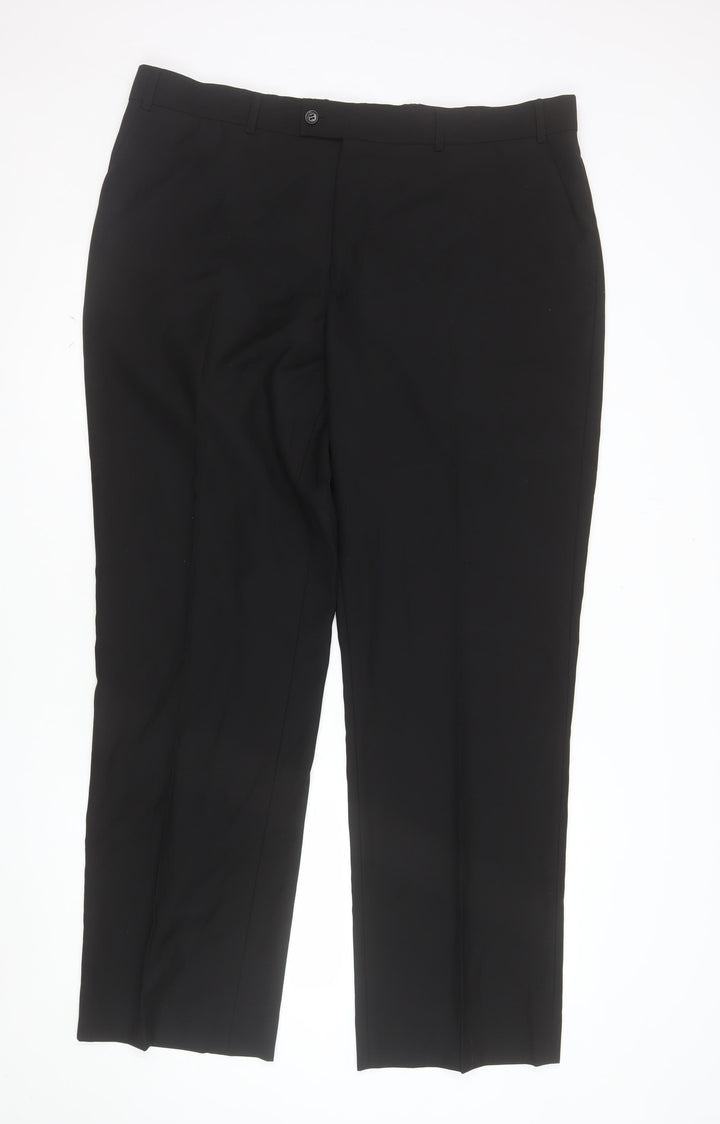 Burton Men's Black 40R Regular Fit Dress Trousers