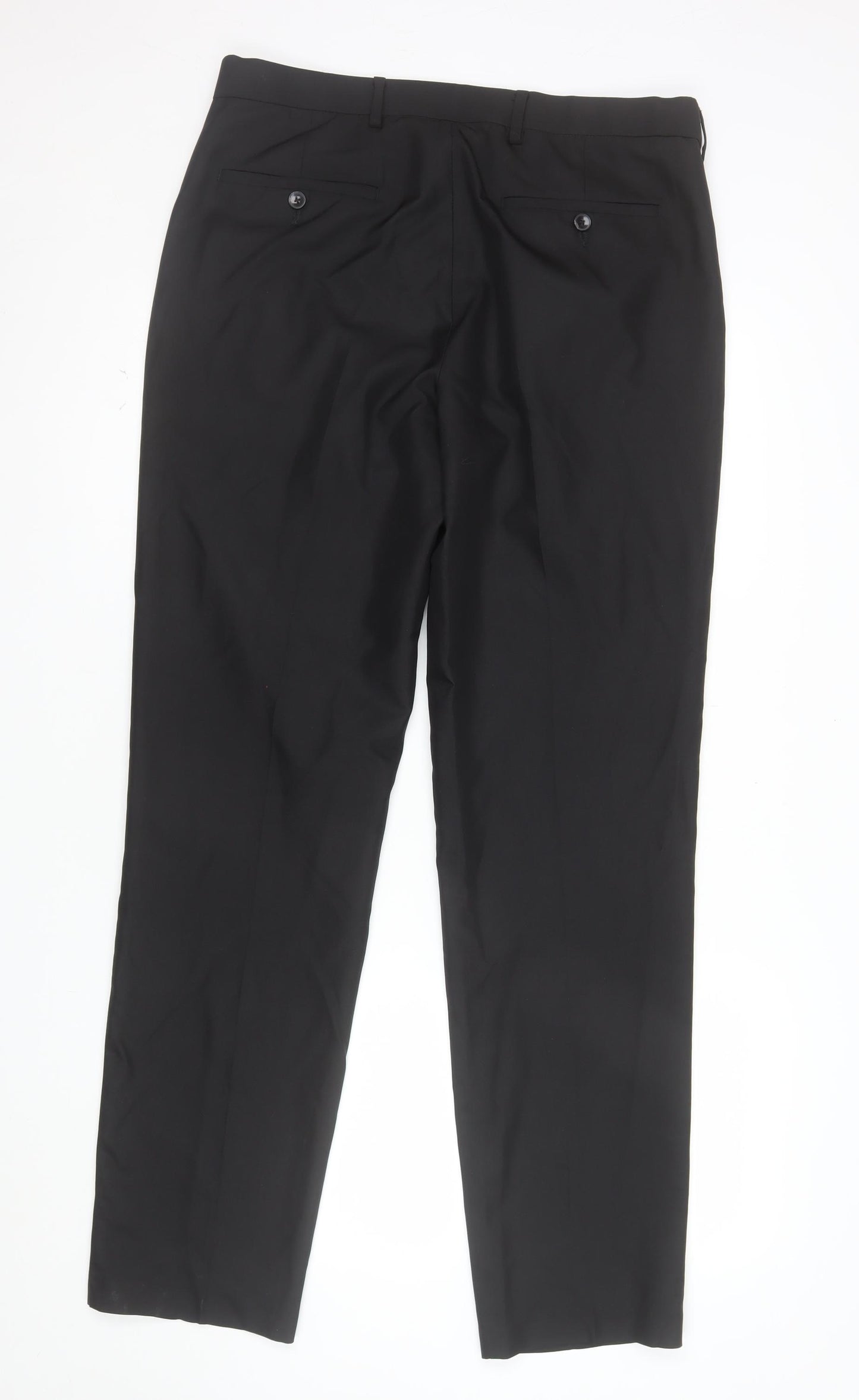 Marks and Spencer Men's Black Regular Fit Dress Pants 34W 33L