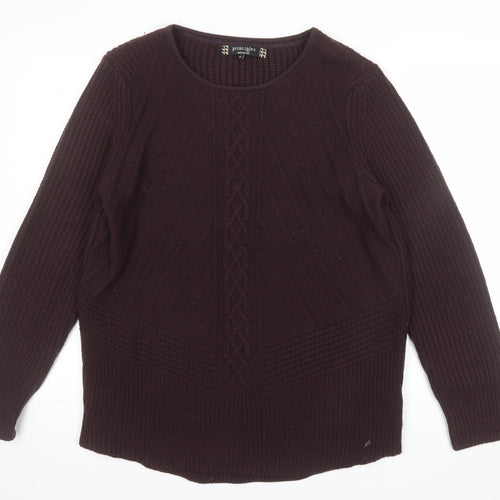 Principles by Ben de Lisi Women’s Brown Cable Knit Pullover Jumper Size 18