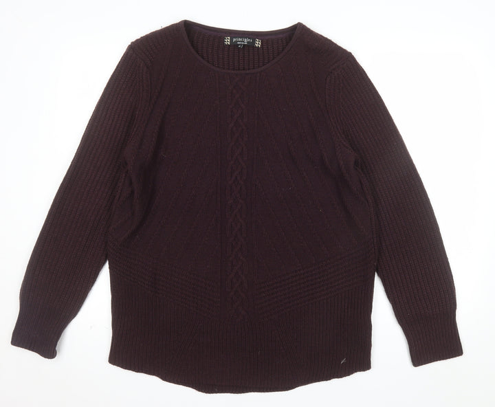 Principles by Ben de Lisi Women’s Brown Cable Knit Pullover Jumper Size 18
