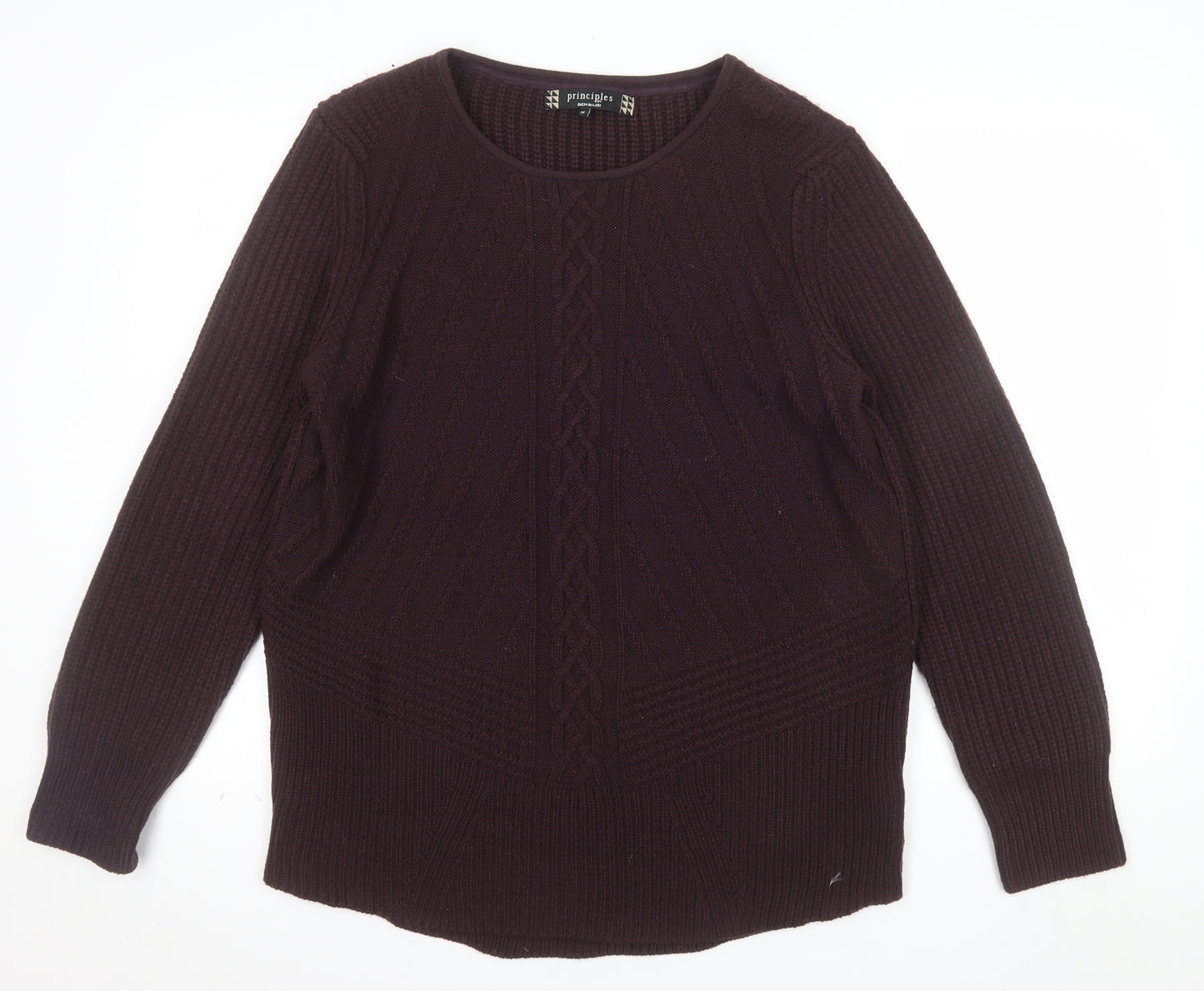 Principles by Ben de Lisi Women’s Brown Cable Knit Pullover Jumper Size 18