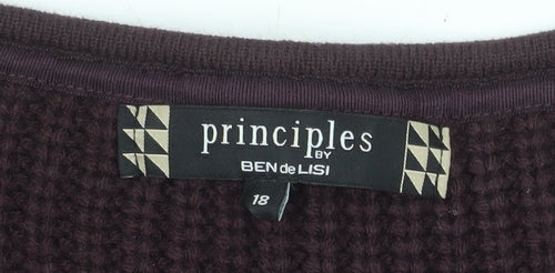 Principles by Ben de Lisi Women’s Brown Cable Knit Pullover Jumper Size 18