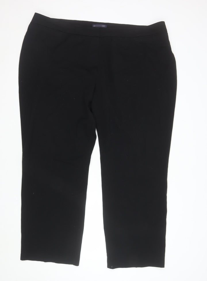 Marks and Spencer Women’s Black Stretch Trousers Size 24 Regular Fit