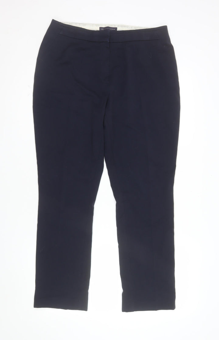 Marks and Spencer Women's Navy Blue Size 12 Straight Leg Work Trousers