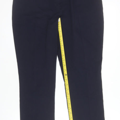 Marks and Spencer Women's Navy Blue Size 12 Straight Leg Work Trousers