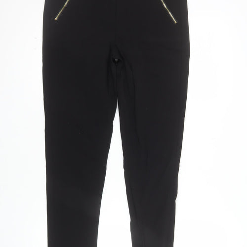 New Look Womens Black Size 12 Skinny Zip Pocket Trousers