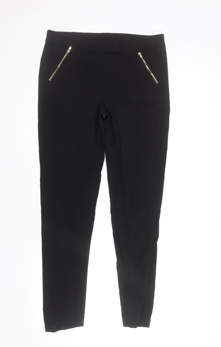New Look Womens Black Size 12 Skinny Zip Pocket Trousers