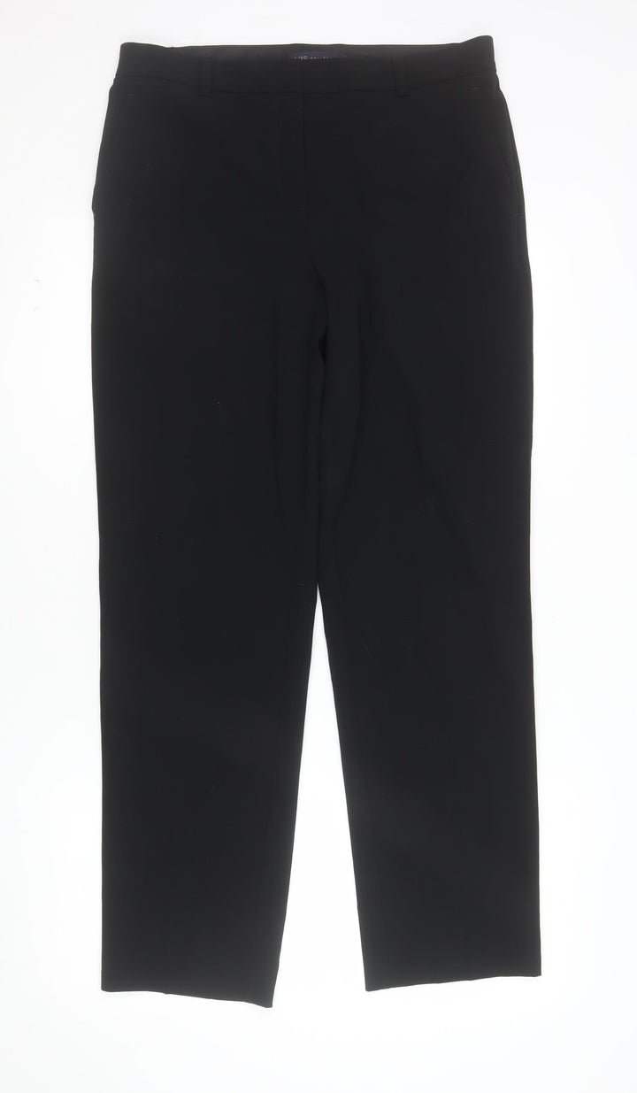 Marks and Spencer Women's Black Size 12 Straight Leg Dress Pants
