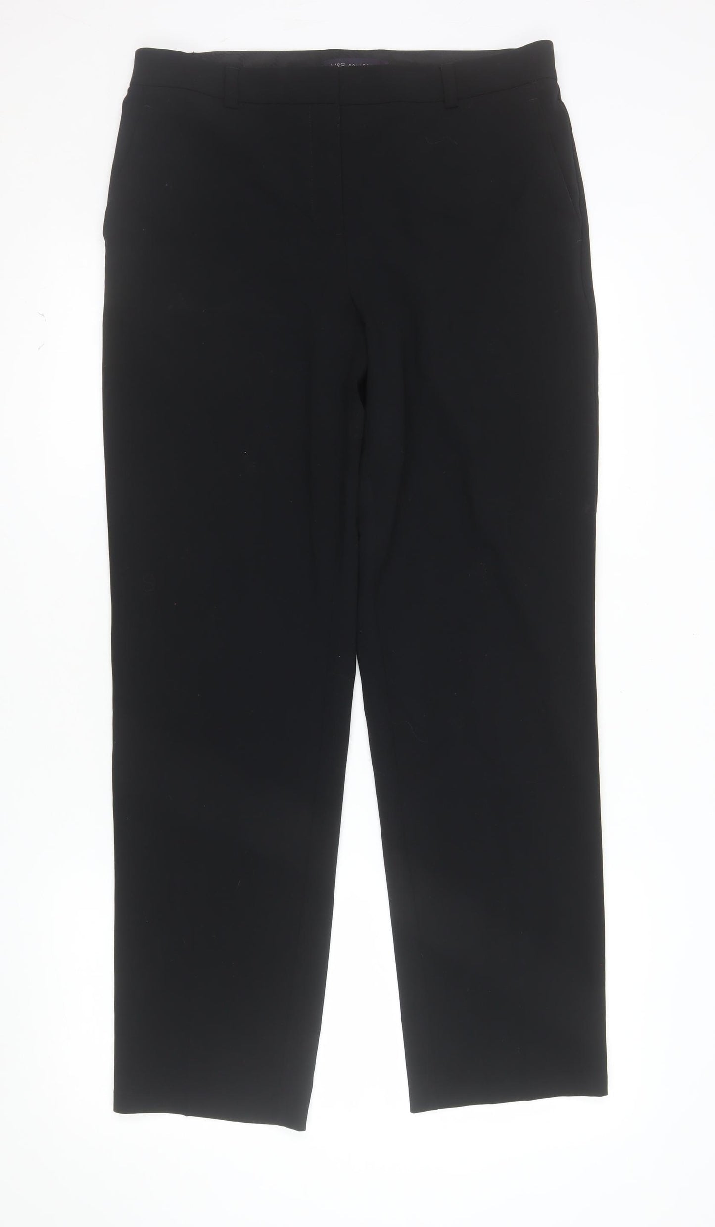 Marks and Spencer Women's Black Size 12 Straight Leg Dress Pants
