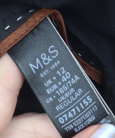 Marks and Spencer Women's Black Size 12 Straight Leg Dress Pants