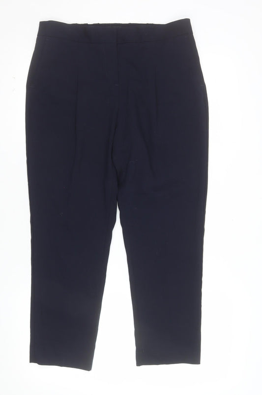 Next Petite Women's Navy Blue Size 12 Straight Leg Trousers