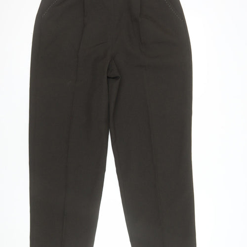 Bonmarché Women's Brown Size 14 Straight Leg Elastic Waist Trousers