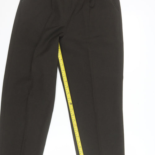 Bonmarché Women's Brown Size 14 Straight Leg Elastic Waist Trousers