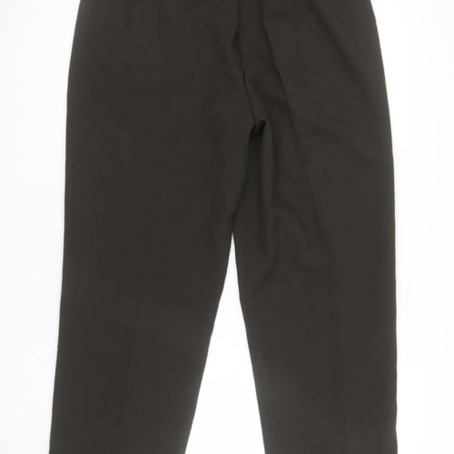 Bonmarché Women's Brown Size 14 Straight Leg Elastic Waist Trousers
